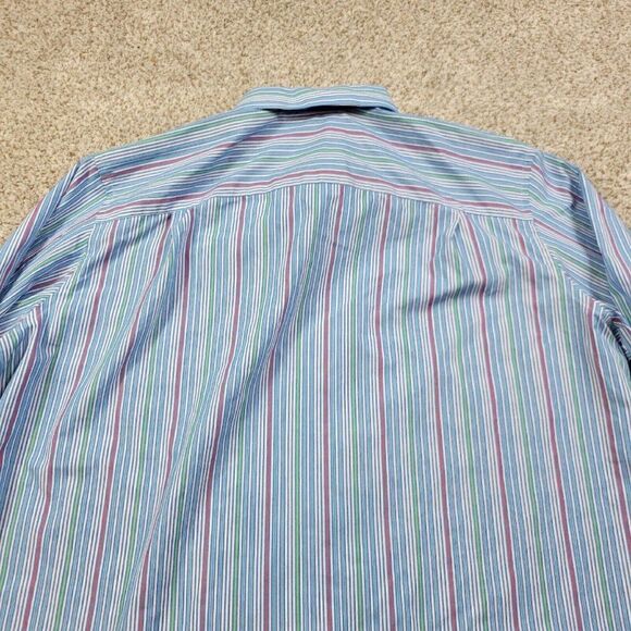 K&S Signature Shirt Mens 20 33/4 Big Multicolor Long Sleeve Button Up Striped - Picture 7 of 8